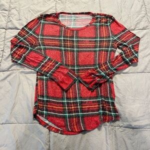 PINK Victoria's Secret Christmas Plaid Pajama Top